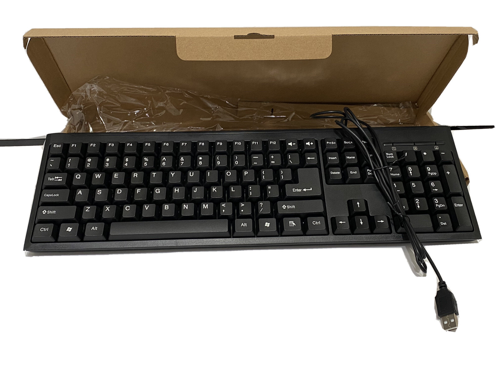 Brand New  Unboxed  Two USB Wired  Keyboard Generic 104 Keys BT-KB104NT-B-SP