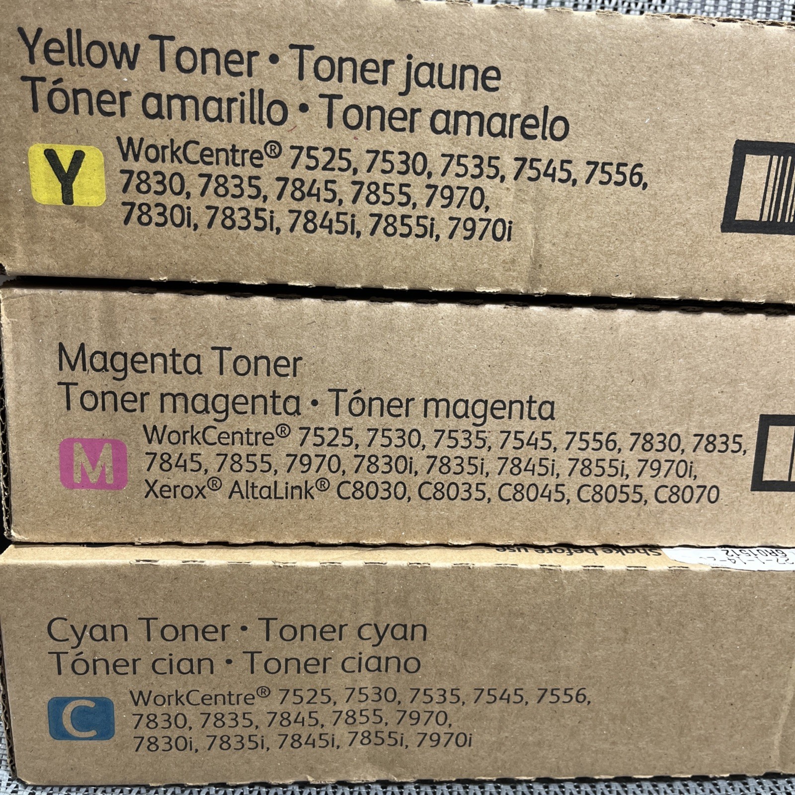 Xerox WorkCentre 7830 / 7556 / 7855 / C8055 Toner Set CMY