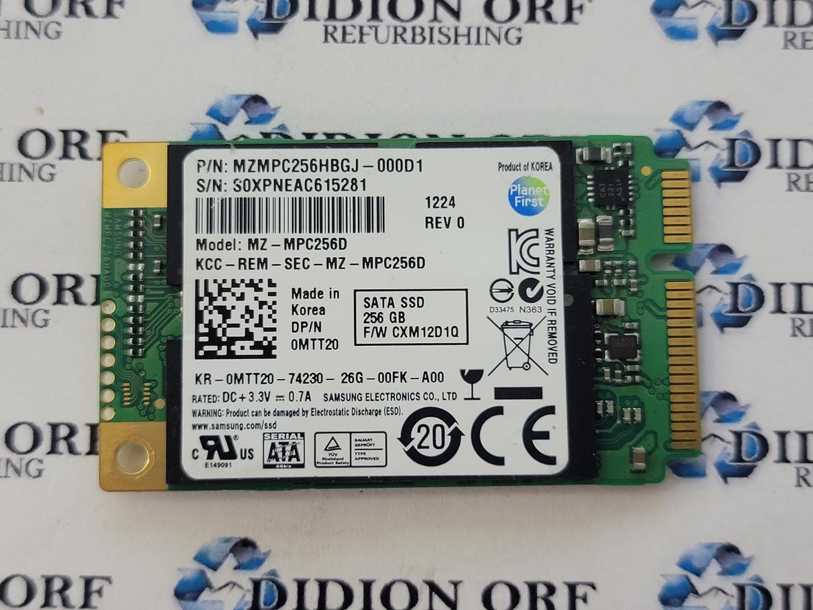 SAMSUNG PM830 256GB mSATA SSD MZ-MPC256D, Grade A, SKU 12227