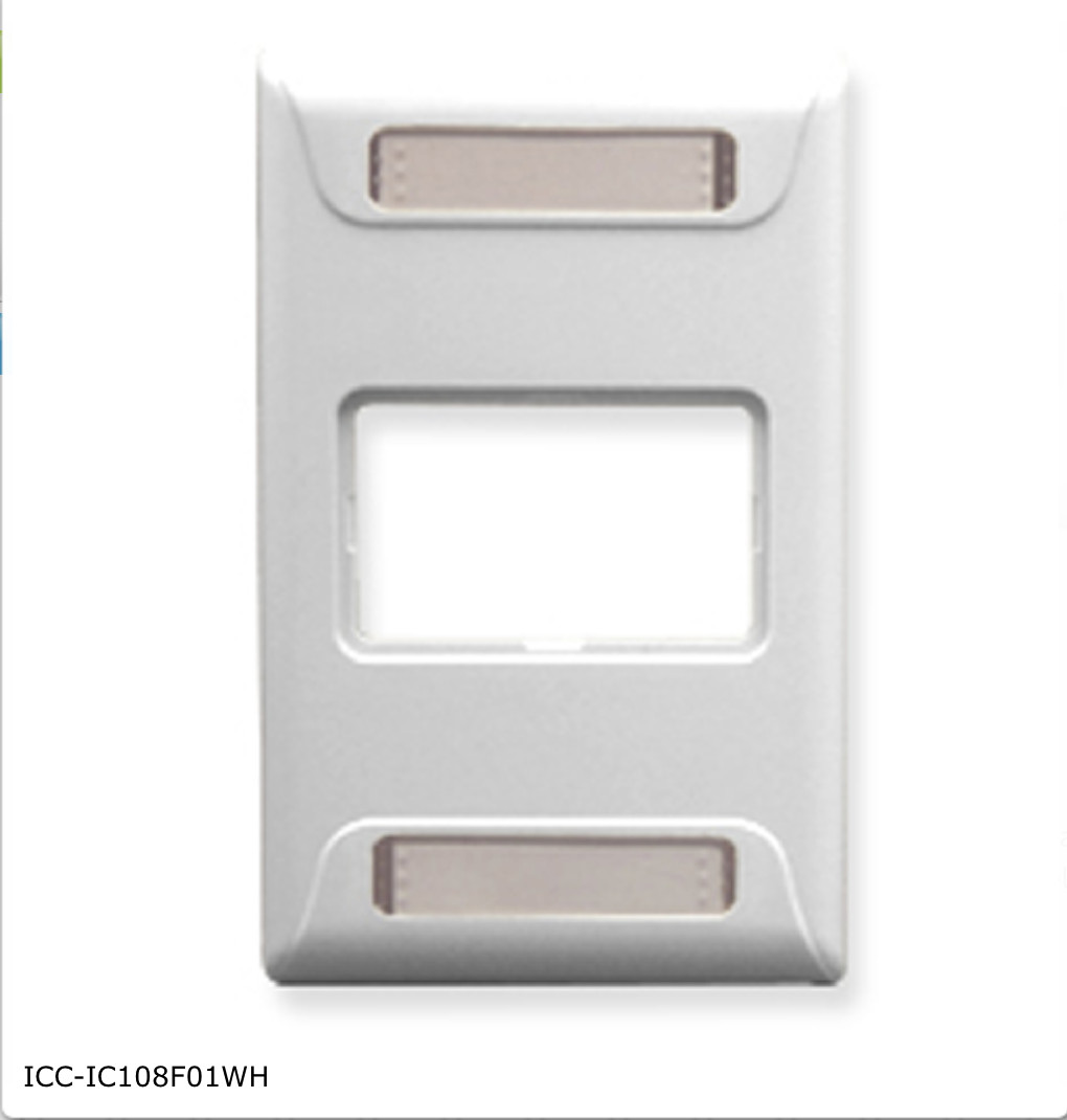 ICC IC108F01WH Faceplate, Elite, 1-Gang, 1-Port, White - Qty of 4