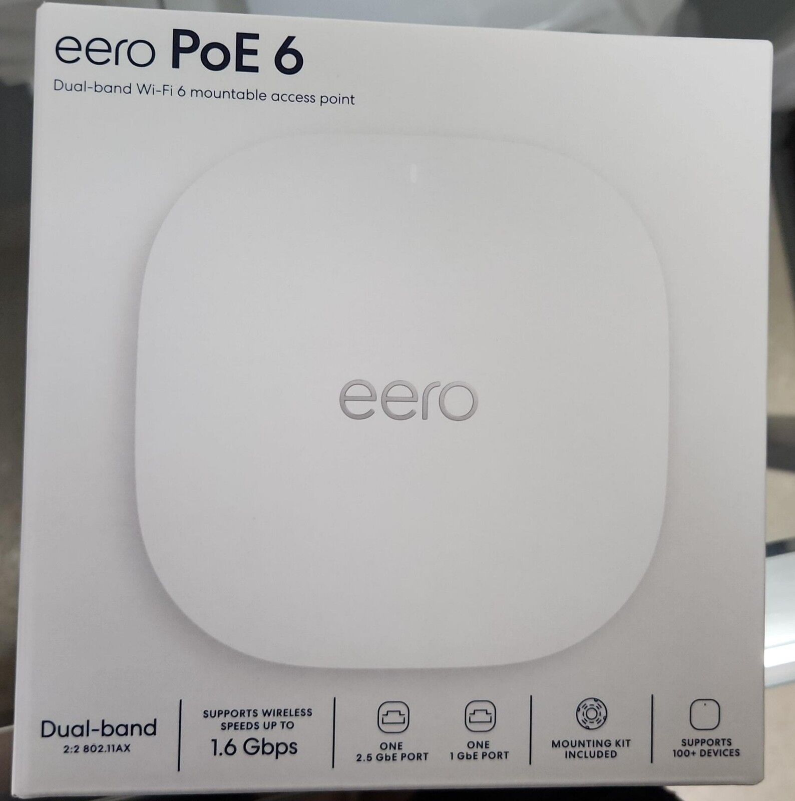 Eero T011111 PoE 6 Ceiling/Wall Mounted Dual-Band Wireless Access Point SEALED