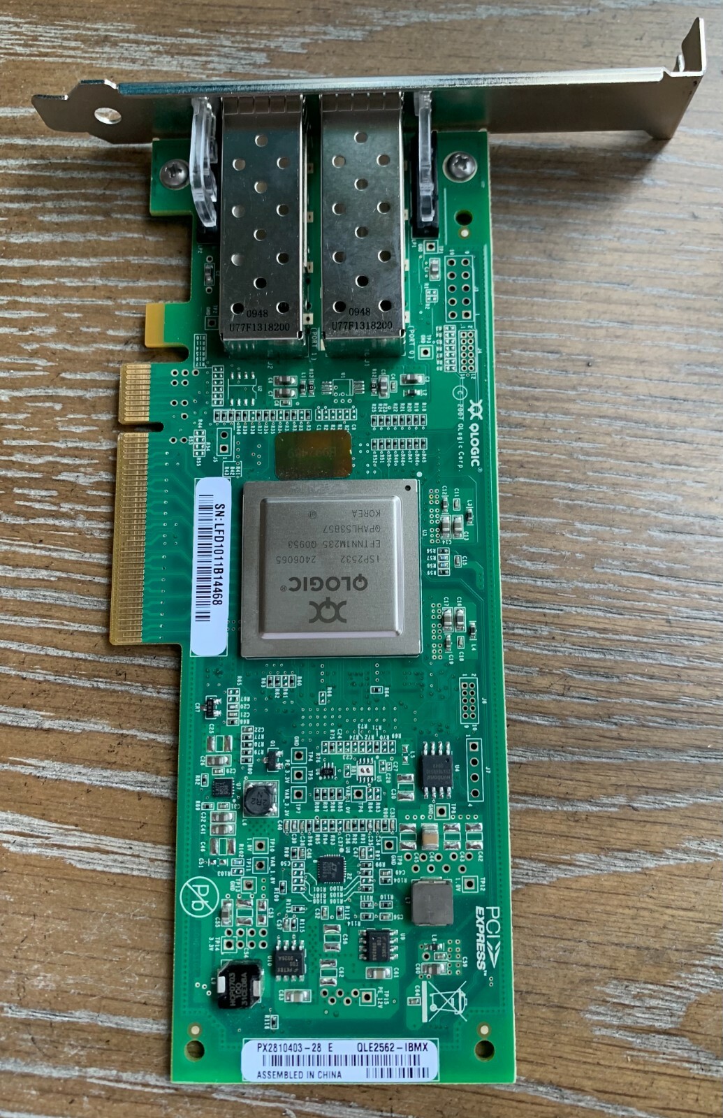 QLOGIC / IBM 2 Port PCIe x8 Full Ht 8Gb FC Adapter QLE2562-IBMX / FRU 42D0516