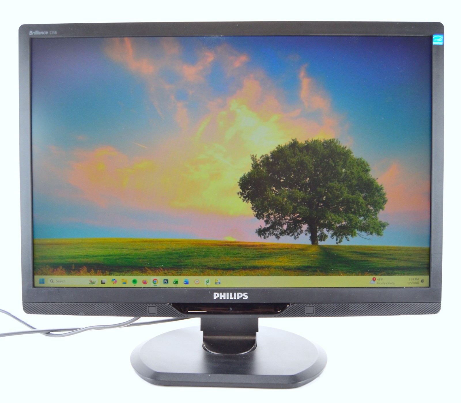 Philips 22" LCD Monitor w/PowerSensor Audio In USB 2.0 VGA DVI 225B2CB/27