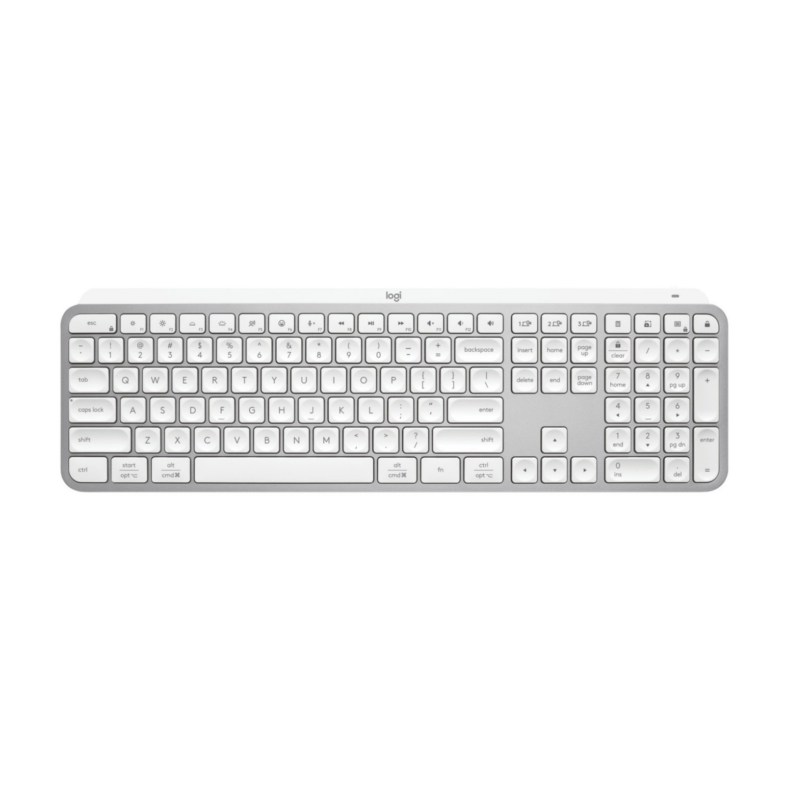 Logitech MX Keys S Wireless Keyboard Smart Actions Shortcuts (Pale Gray)