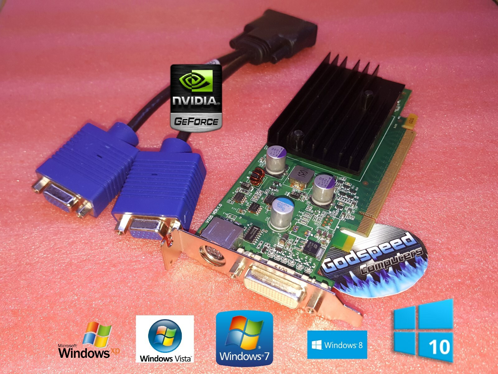 HP Compaq 8000 Elite SFF Small Form Factor GeForce VGA Dual Monitor Video Card