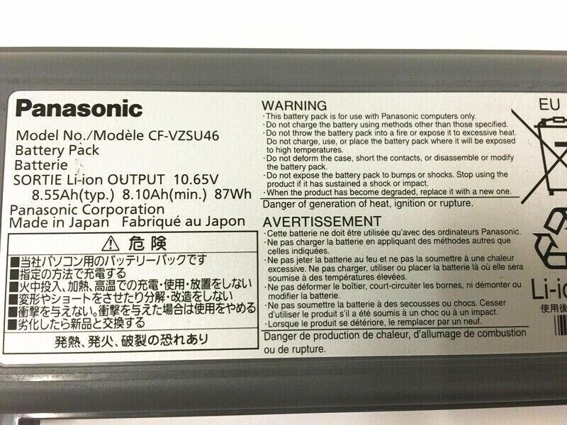 87WH Genuine battery for Panasonic Toughbook CF-30/31/53 CF-VZSU46 CF-VZSU46AU