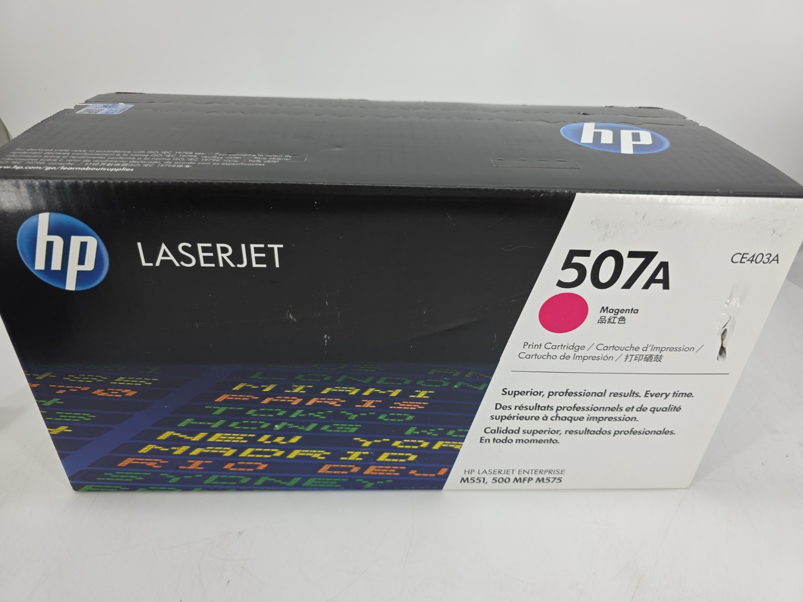 HP 507A CE403A Magenta Toner Cartridge Genuine OEM New Sealed Retail Box 1B