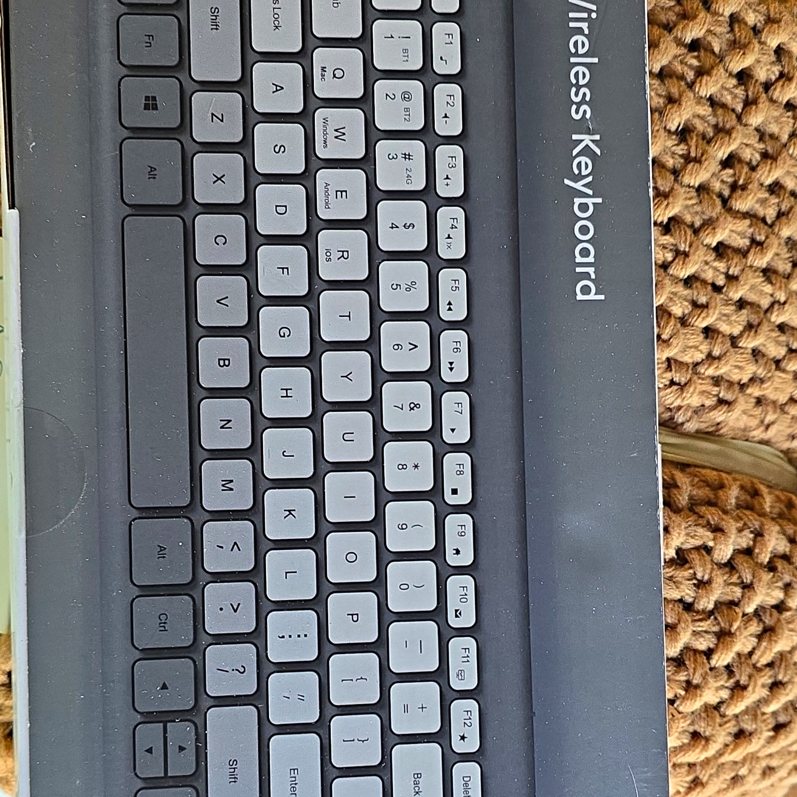 heyday Wireless Keyboard Gray Full Number Pad 2.4GHz + Bluetooth QWERTY English