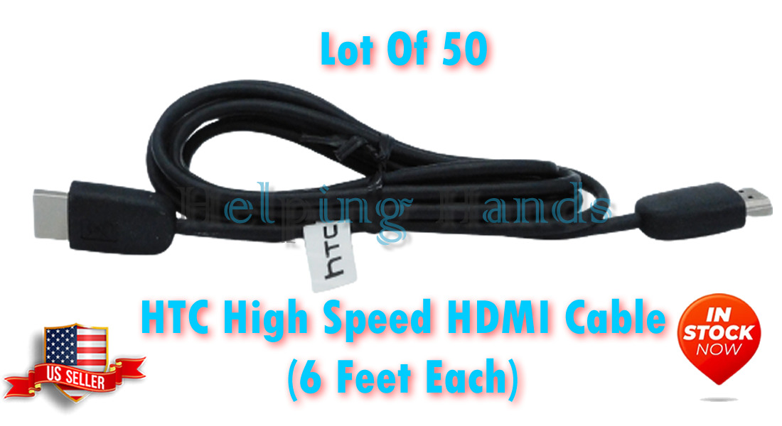 (Lot of 50) OEM HTC High Speed HDMI Cable (6ft) HDMI Male to HDMI Male / New