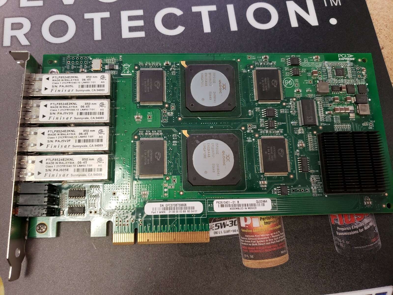 Qlogic QLE2464 4GB 4 Port Fibre Channel Host Bus Adapter PCI PX2610401-01