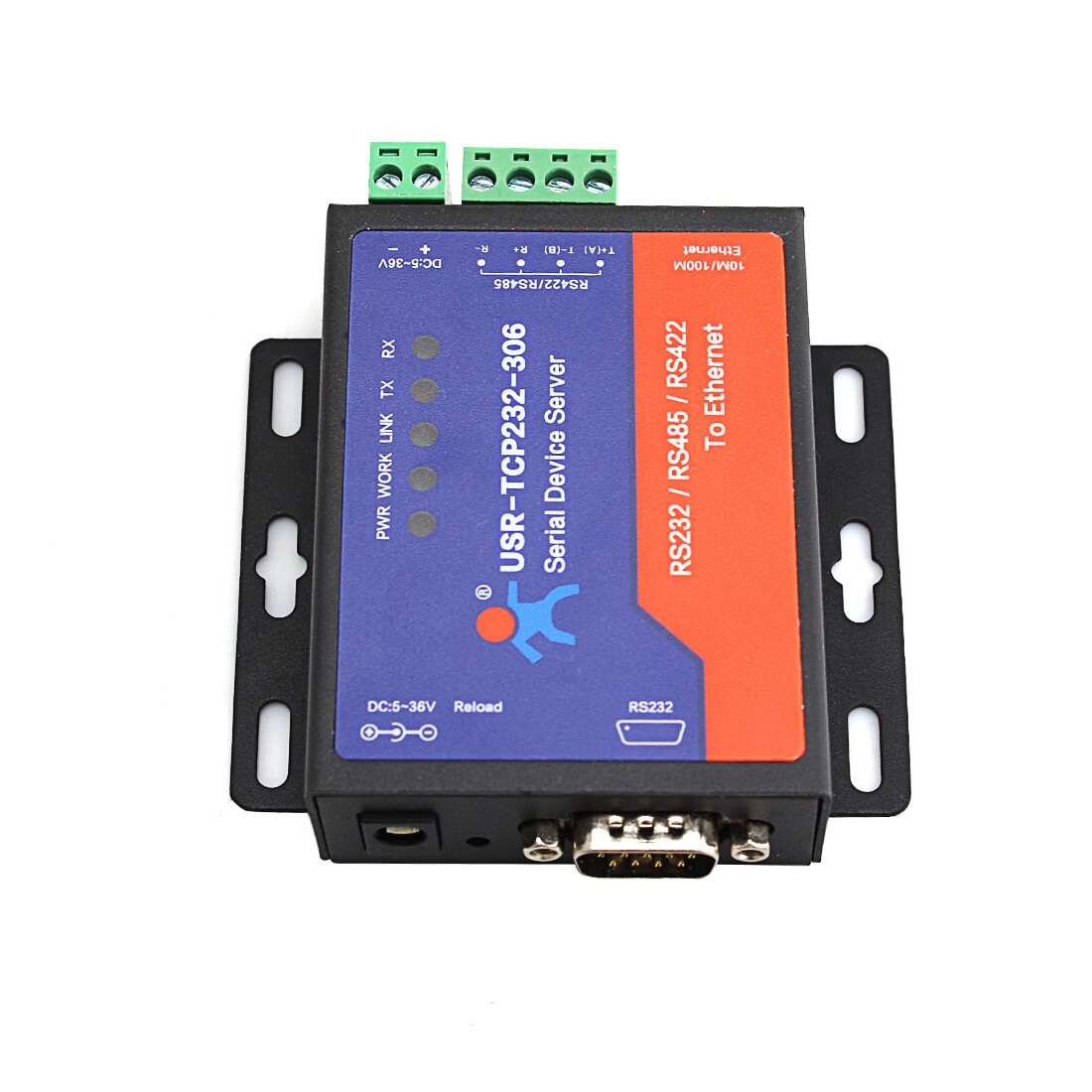 New USR-TCP232-306 Ethernet Converter RS422/RS232/RS485 Serial Server Support