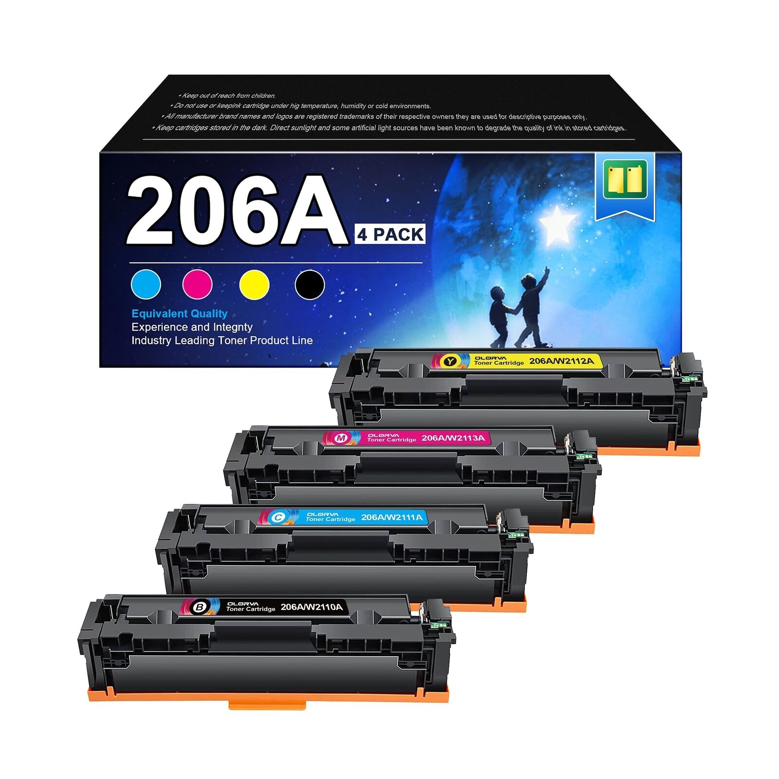 206A Toner Cartridge 4 Pack 206X | Replacement for HP 206A 206X Compatible wi...