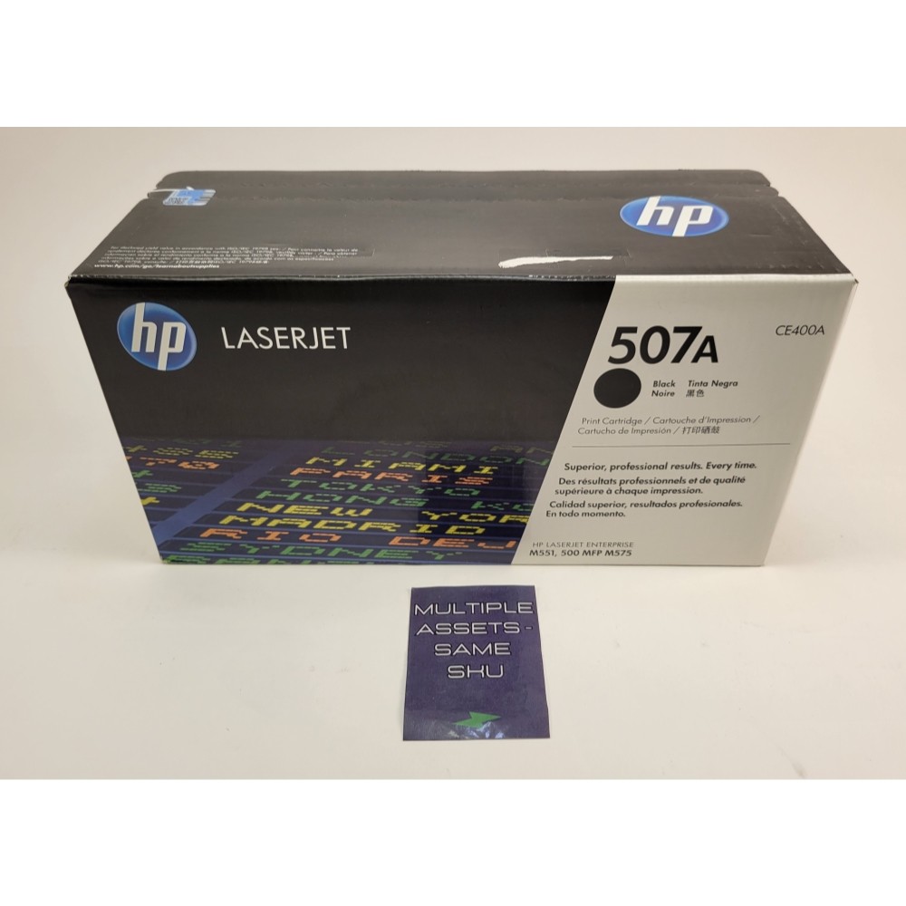 HP CE400A Genuine 507A Black Ink Cartridges - New in Box