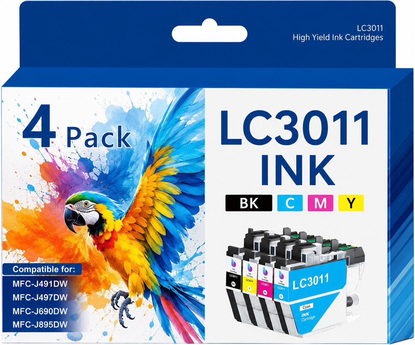LC3011 4PK Heid Yield Ink Cartridge Compatible for MFC-J690DW J895DW Printer
