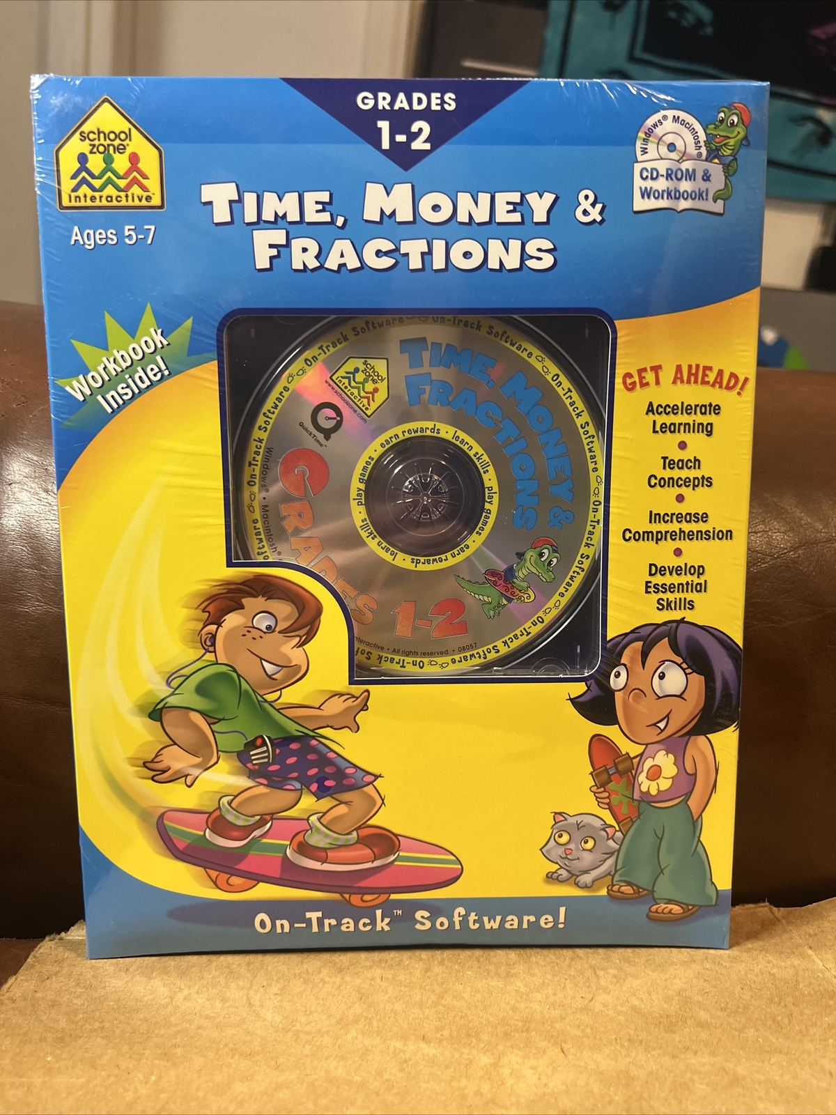 Time,Money & Fractions Grades 1-2 (CD-Rom + Workbook) Ages 5-7 (See Note)