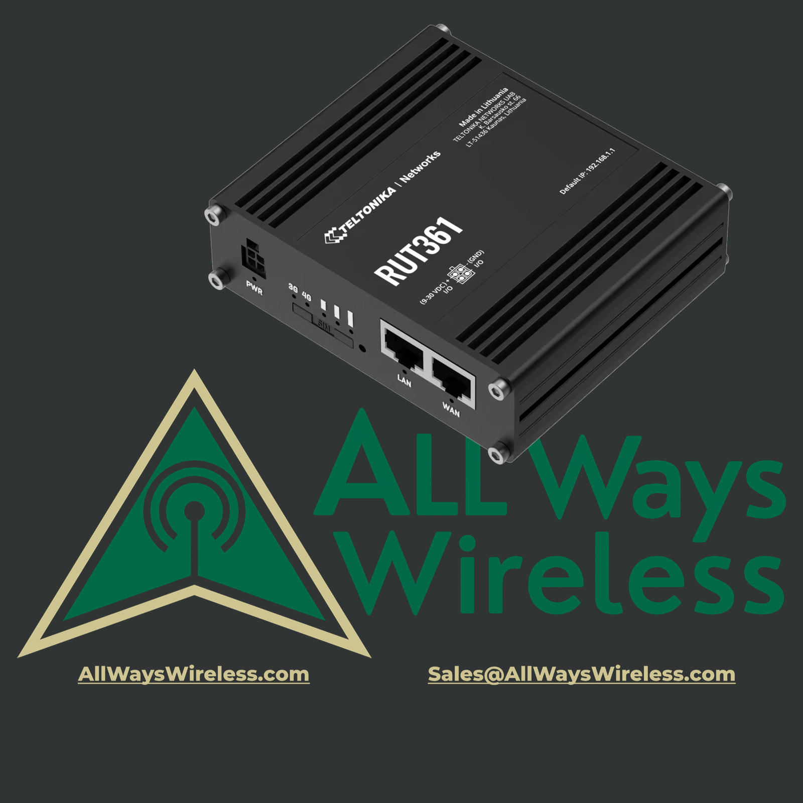 Teltonika RUT361 Industrial Cellular WiFi Router (RUT361200800)