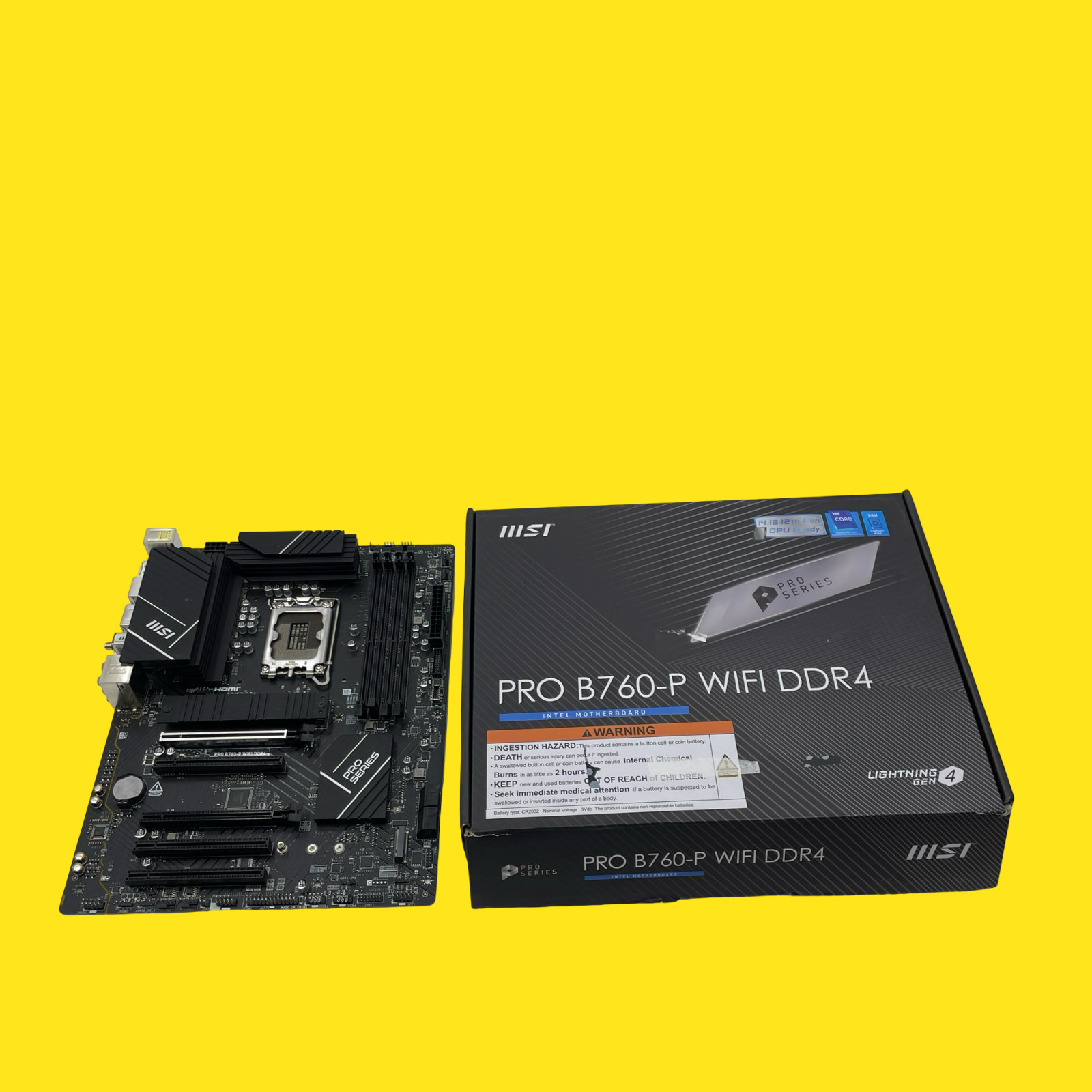 AS/IS MSI PRO B760-P WiFi DDR4 Motherboard #1983 Z41/9 (AR)