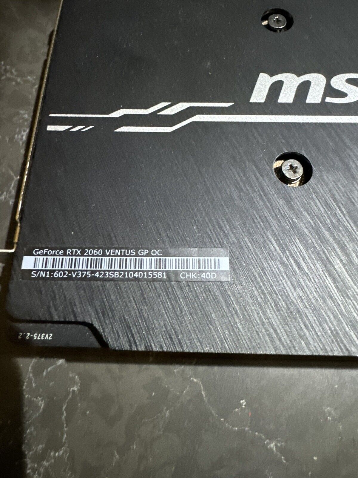 MSI GeForce RTX 2060 6GB GDDR6 Graphics Card - G206VPC
