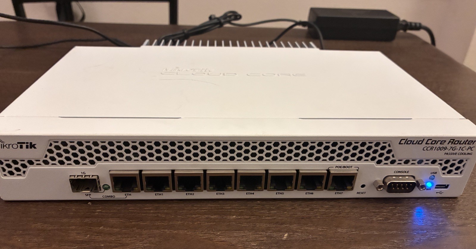 MikroTik CCR1009-7G-1C-PC Cloud Core Router 9-Core 1GHz 7-Port Gigabit Tested