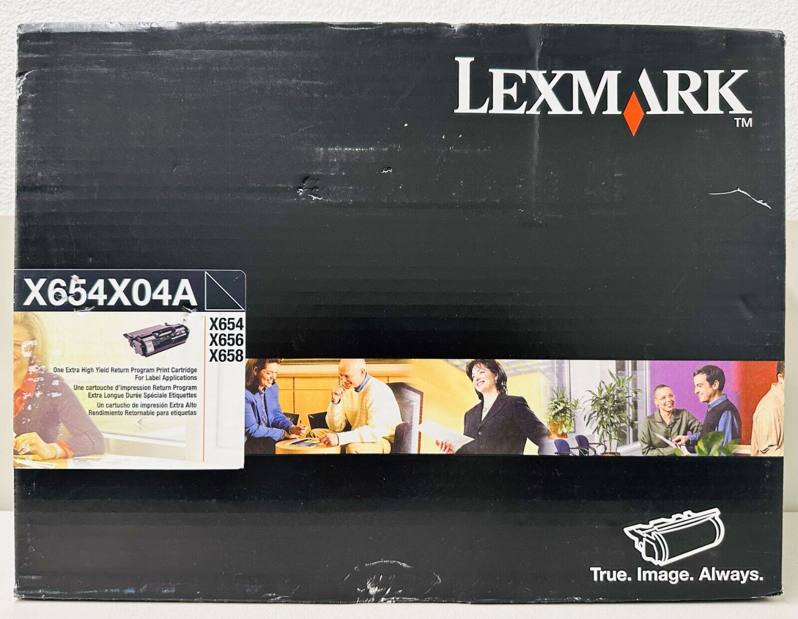 New Genuine Lexmark X654X04A Black Toner Cartridge Box X654 X656 X658