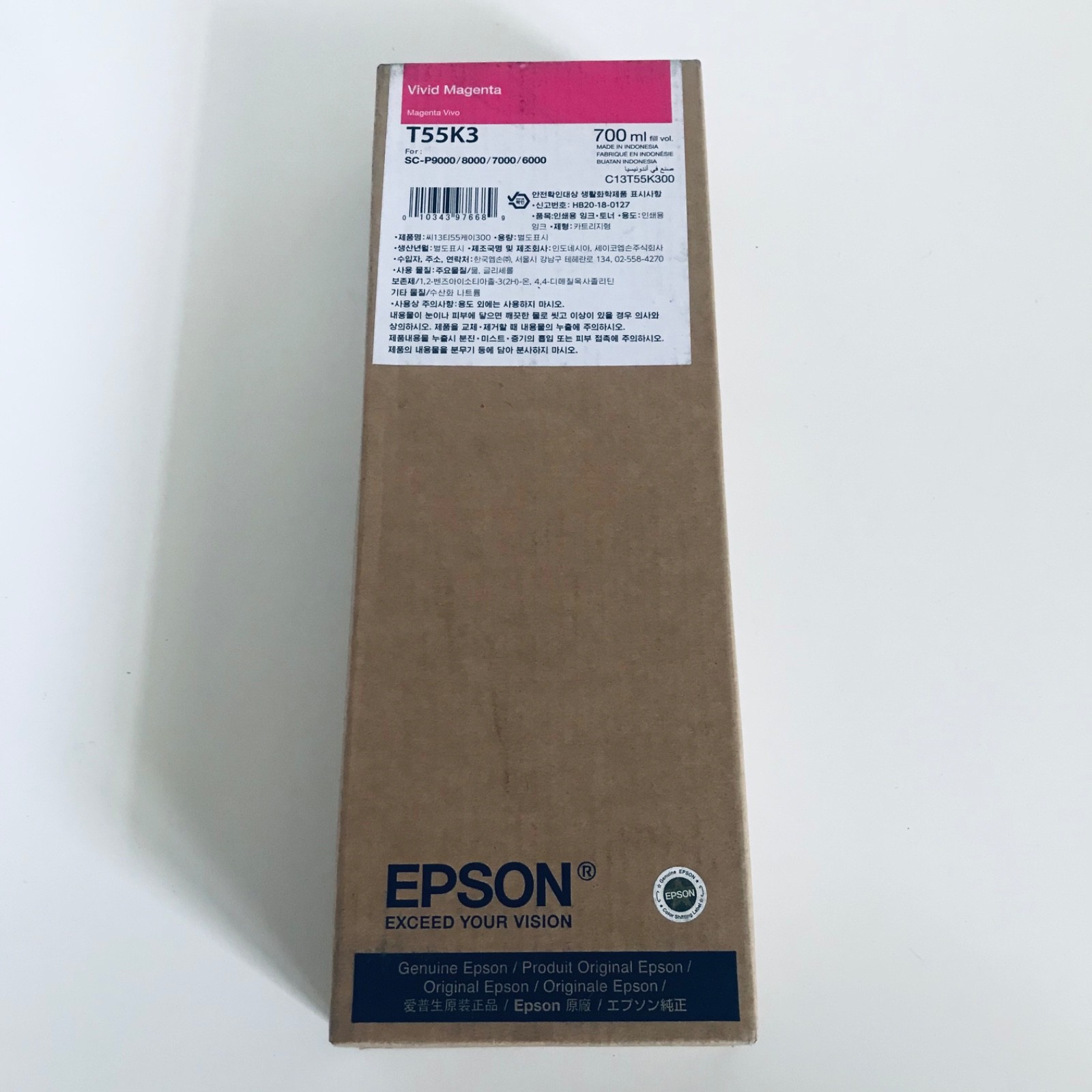 2026 Genuine Epson Vivid Magenta Ink Cartridge T55K3 OEM Sealed Box