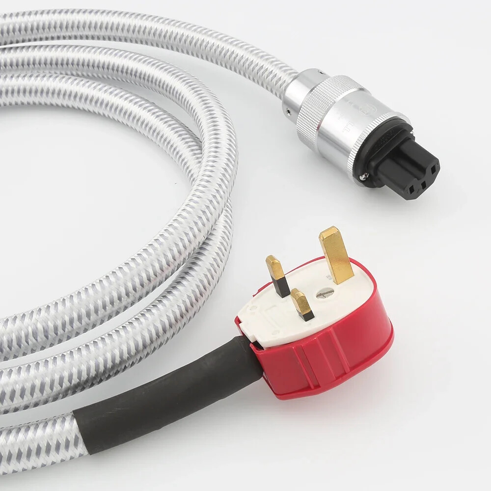 OCC Silver Plated Multi Wire Power Cord HiFi Audio UK Plug Version Power Cable