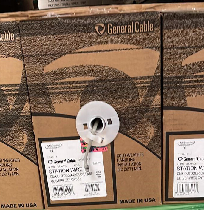 GenSPEED 600FT Cat5e UTP Riser CMX OUTDOOR-CMR, 100% Solid Copper UL Made in USA