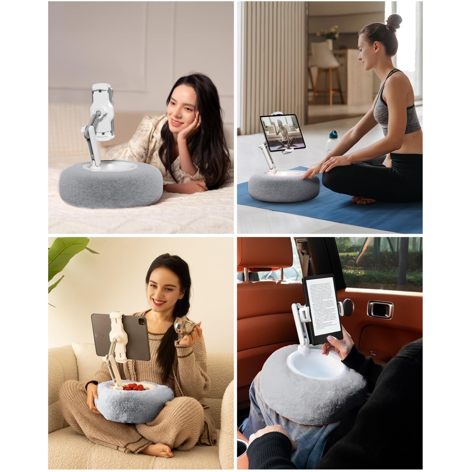 Lightweight Tablet Stand Pillow for Phone/Tablet, Grey