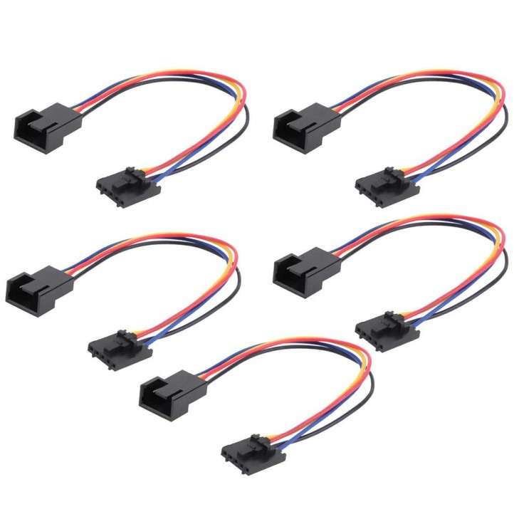 Wixine 5Pcs 5Pin to 4Pin Fan Connector Adapter Converter Extension Cable Wire