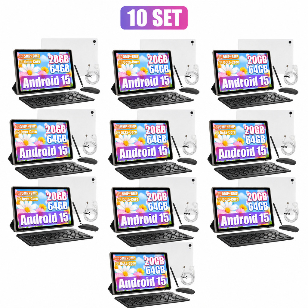10Set 10.1in Tablet Android 15 Octa-Core 20GB+64GB ROM 1TB TF IPS Touch 5000mAh