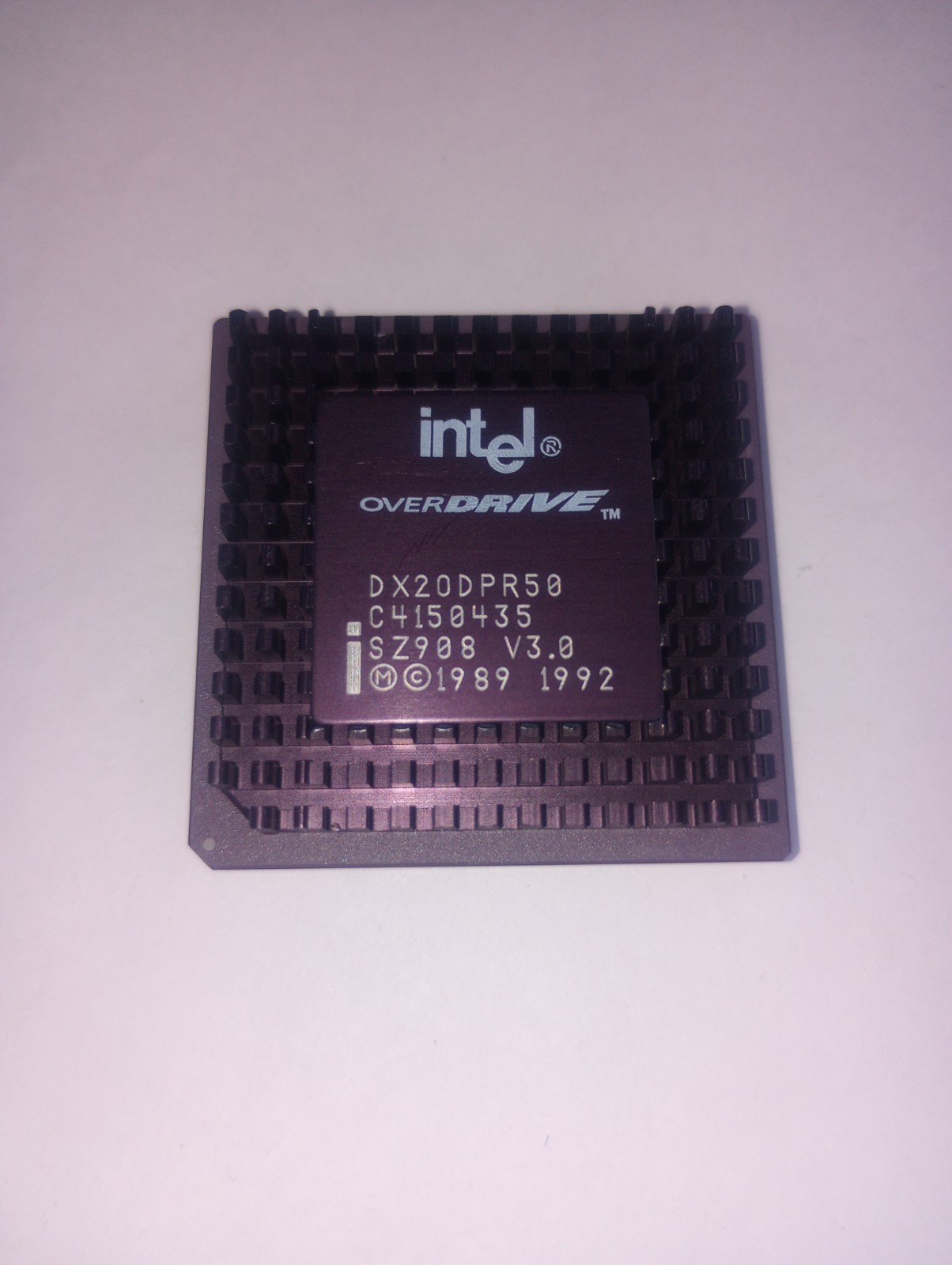 Vintage CPU Intel OverDrive Processors DX20DPR50 SZ908 V3.0 1989 1992 486 