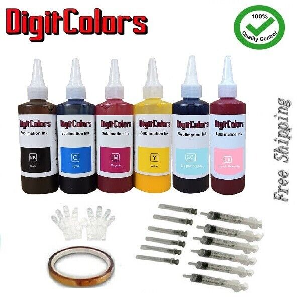 600ml Dye Sublimation Ink Refill Bottles fits all six color printer 1400 1430