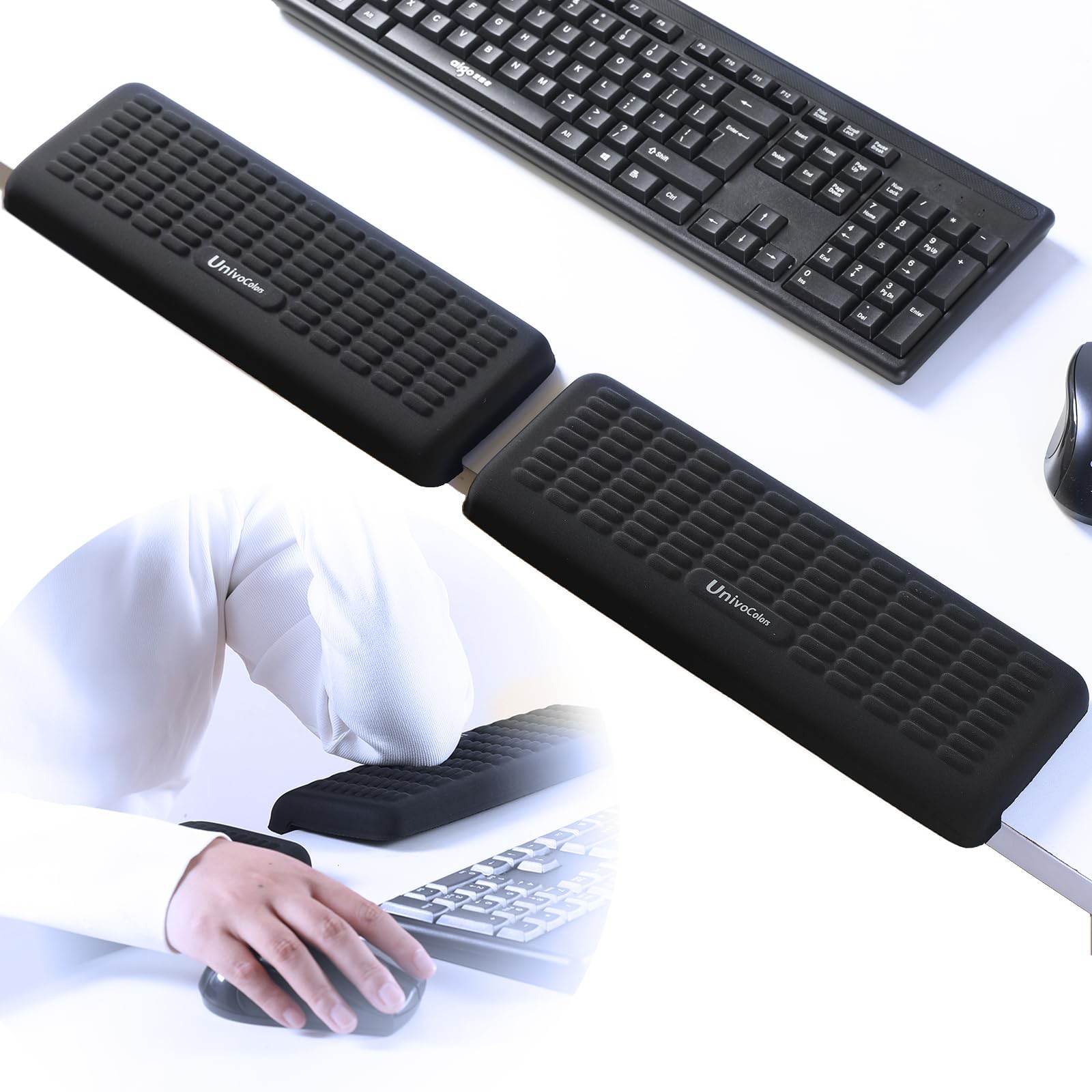 UnivoColors PostureUp LShaped Desk Wrist Rest Elbow NonSlip Memory Foam 2 PCS
