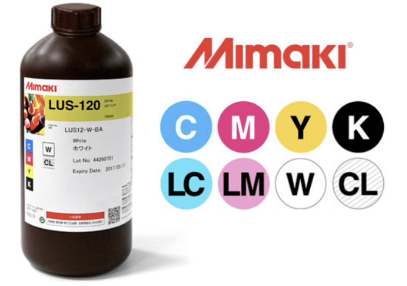OEM Mimaki LUS-120 UV Ink bottles 1L all colors Mimaki USA Certified Dealer