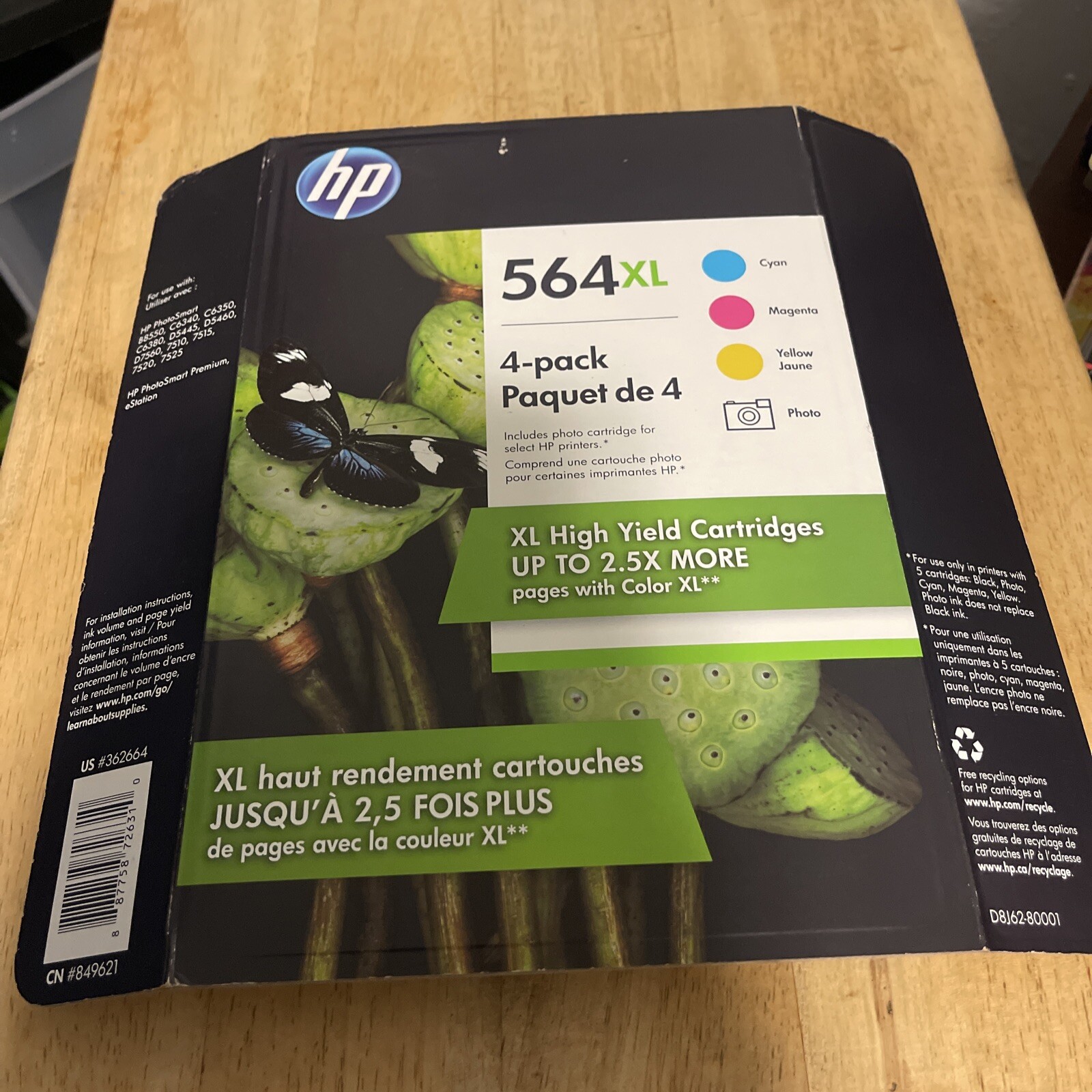 Genuine HP 564XL 4 Color Set Cyan, Magenta, Yellow,Photo Ink 10/2020NEW SEALED