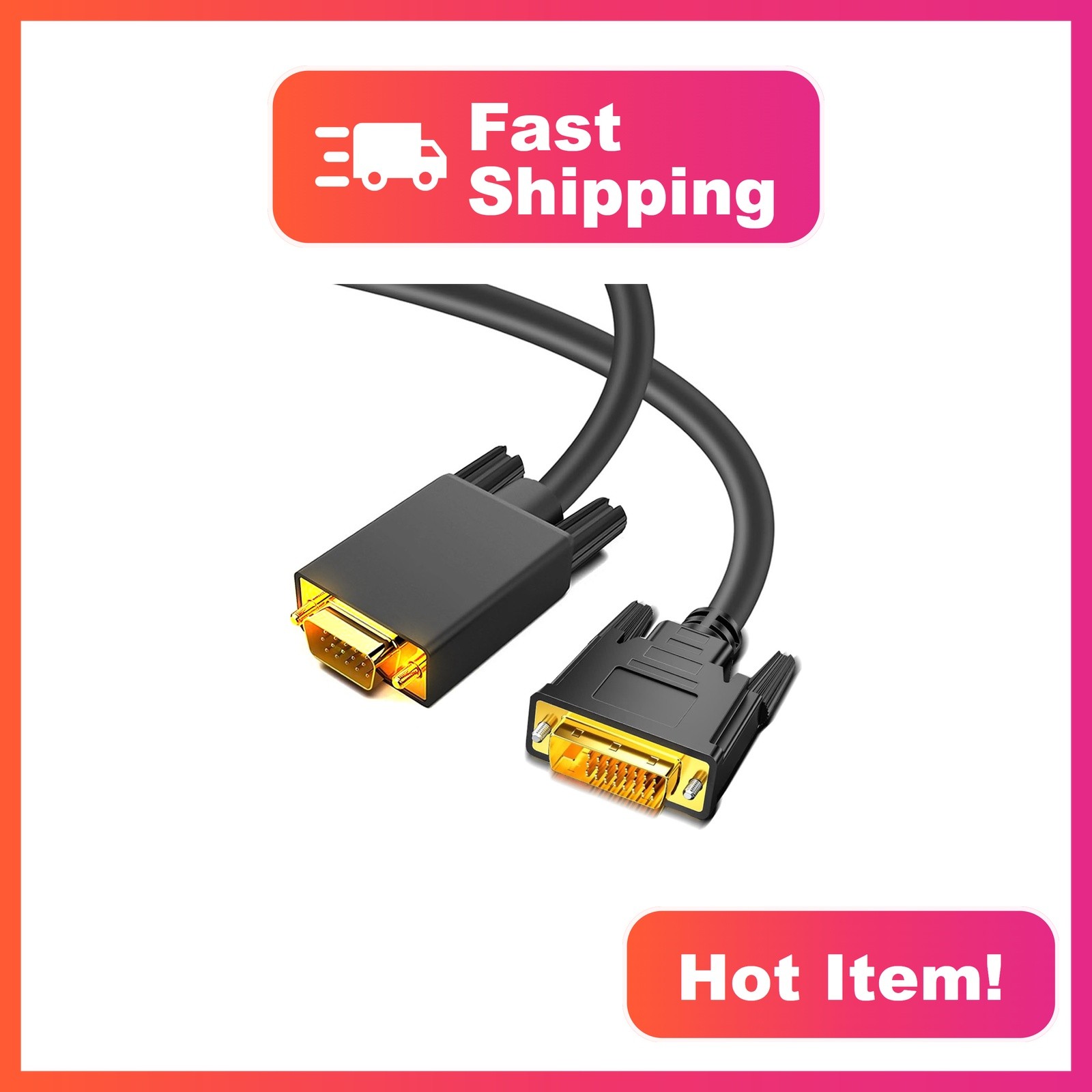 Akwor DVI to VGA Cable 6ft, 1 Item