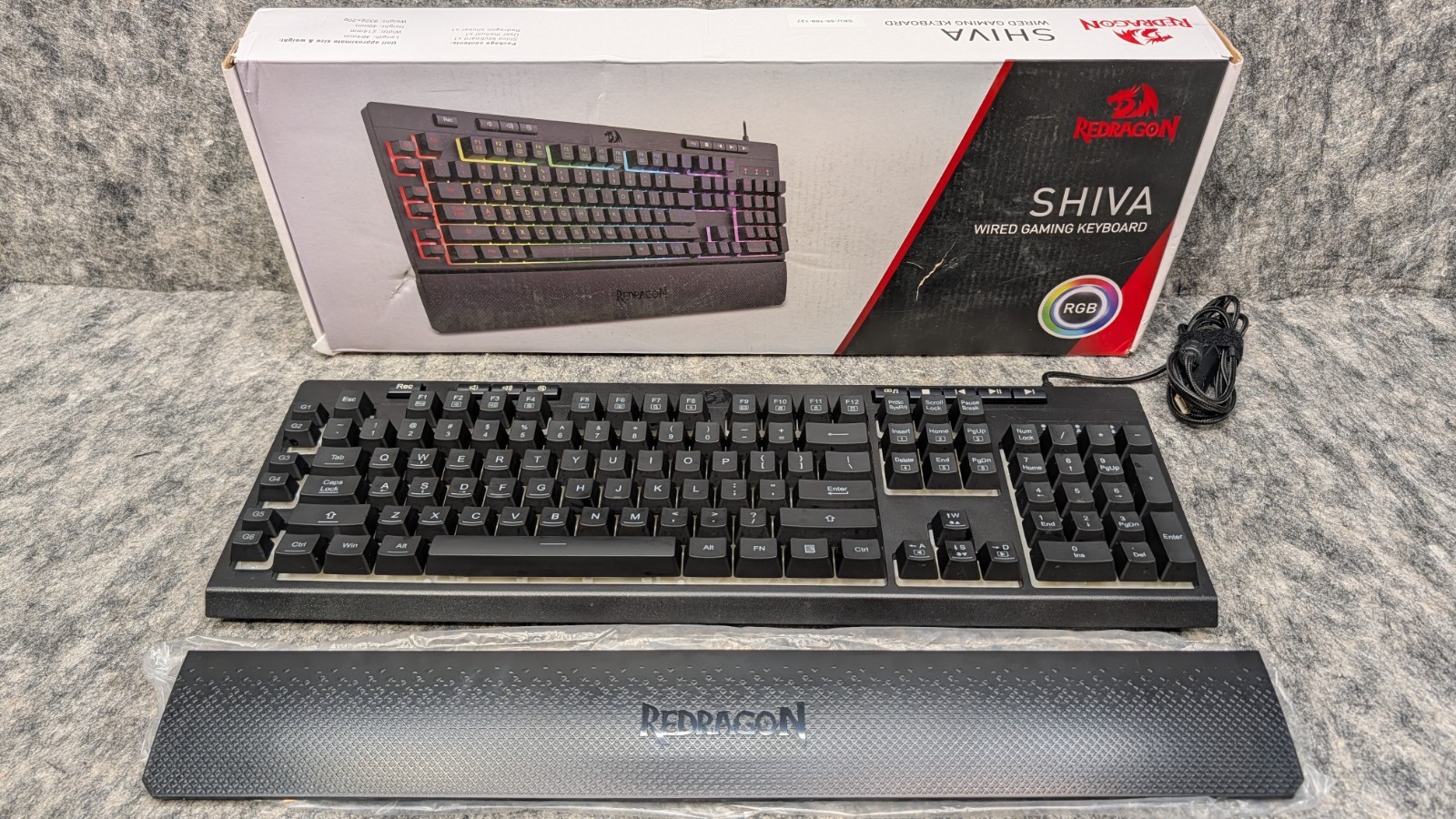 Red Dragon Shiva Wired Gaming Keyboard Model K512RGB-1 Back Lit