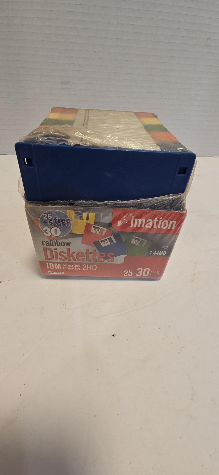 Vintage Imation Rainbow 3.5in Floppy Diskettes 1.44MB 2HD IBM 30 Pack HD USA