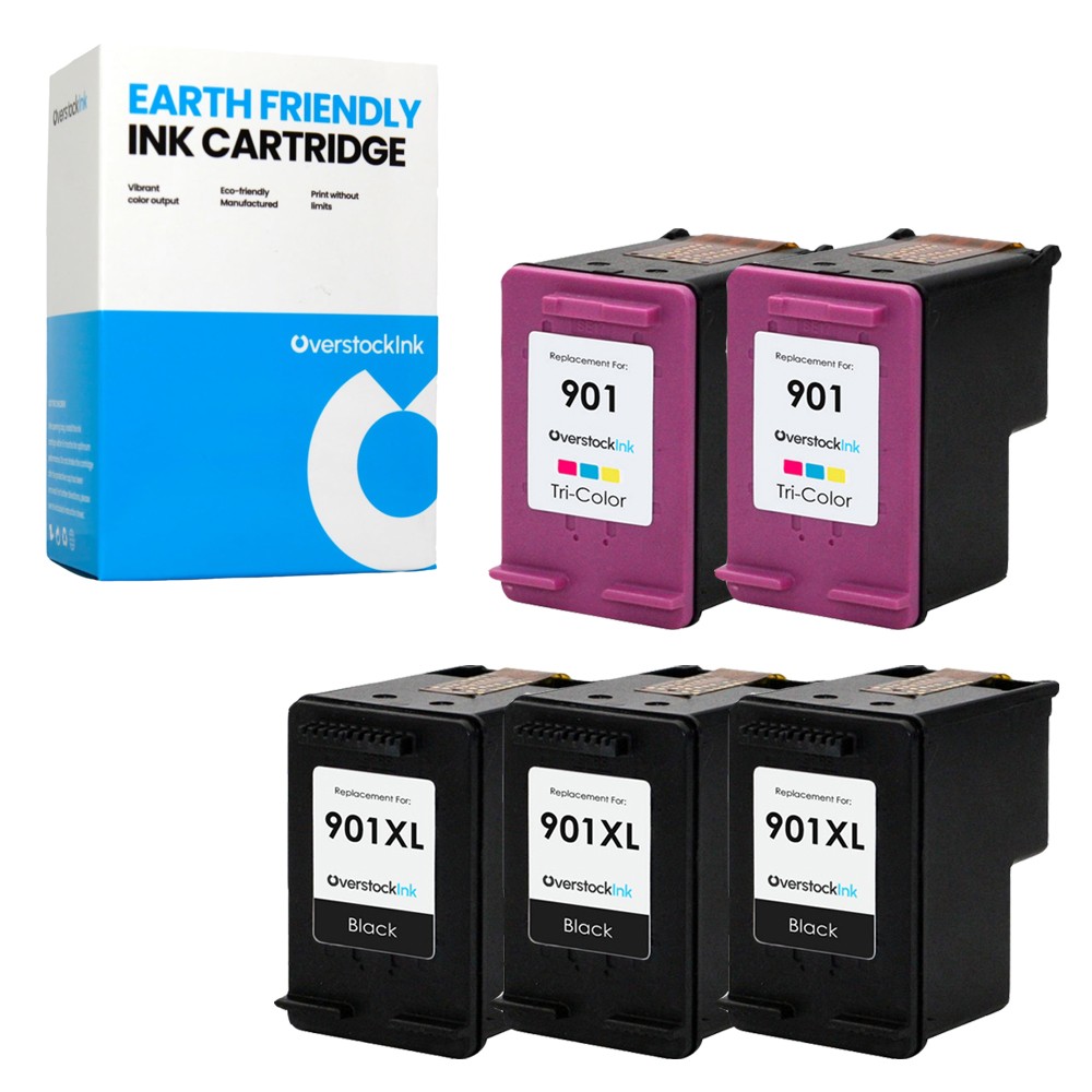 OSI 5X Compatible HP 901 901XL Printer Cartridges Combo Pack for OfficeJet J4500
