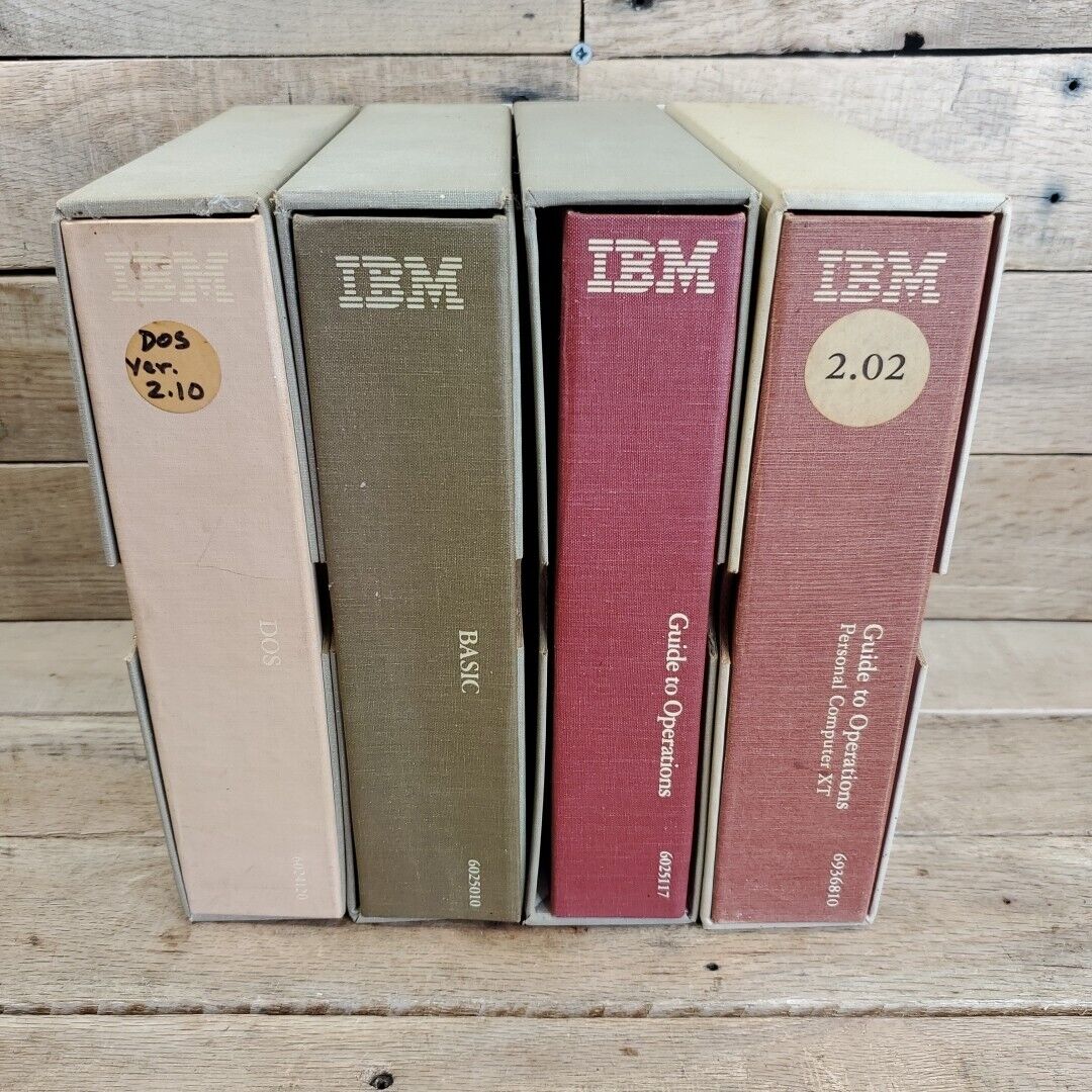 X 4 IBM PC Manuals Guide to Operations, Basic, DOS 2.10, Personal Computer XT