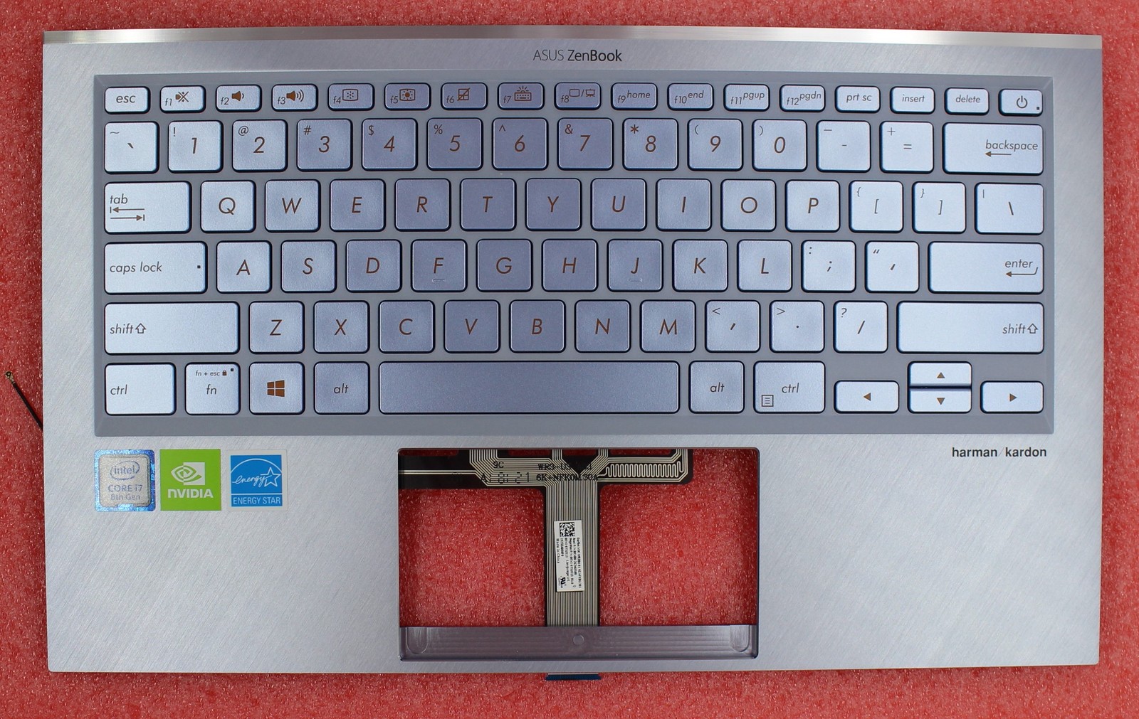 90NB0KZ1-R31US0 - Asus ZenBook S13 UX392FN Palmrest With Backlit Keyboard - Blue