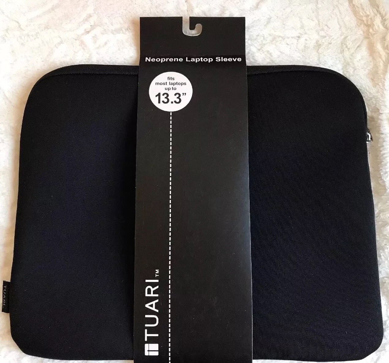 New Neoprene Netbook Sleeve by Tuari, Fits Most Up To 13.3”, Black, Zippered