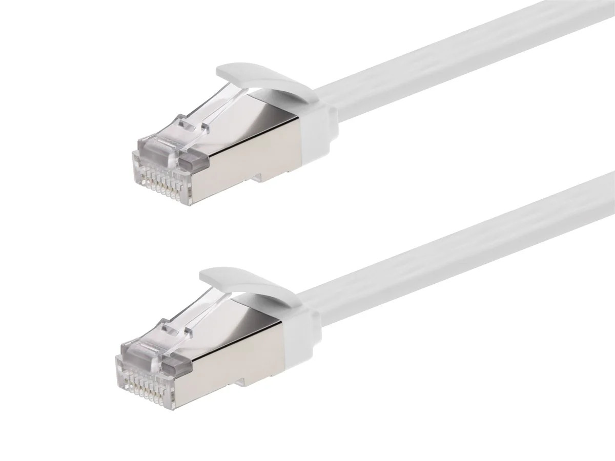 Monoprice Cat6A Ethernet Patch Cable - Slim, Flat, U/FTP, 30AWG, Molded Boot,