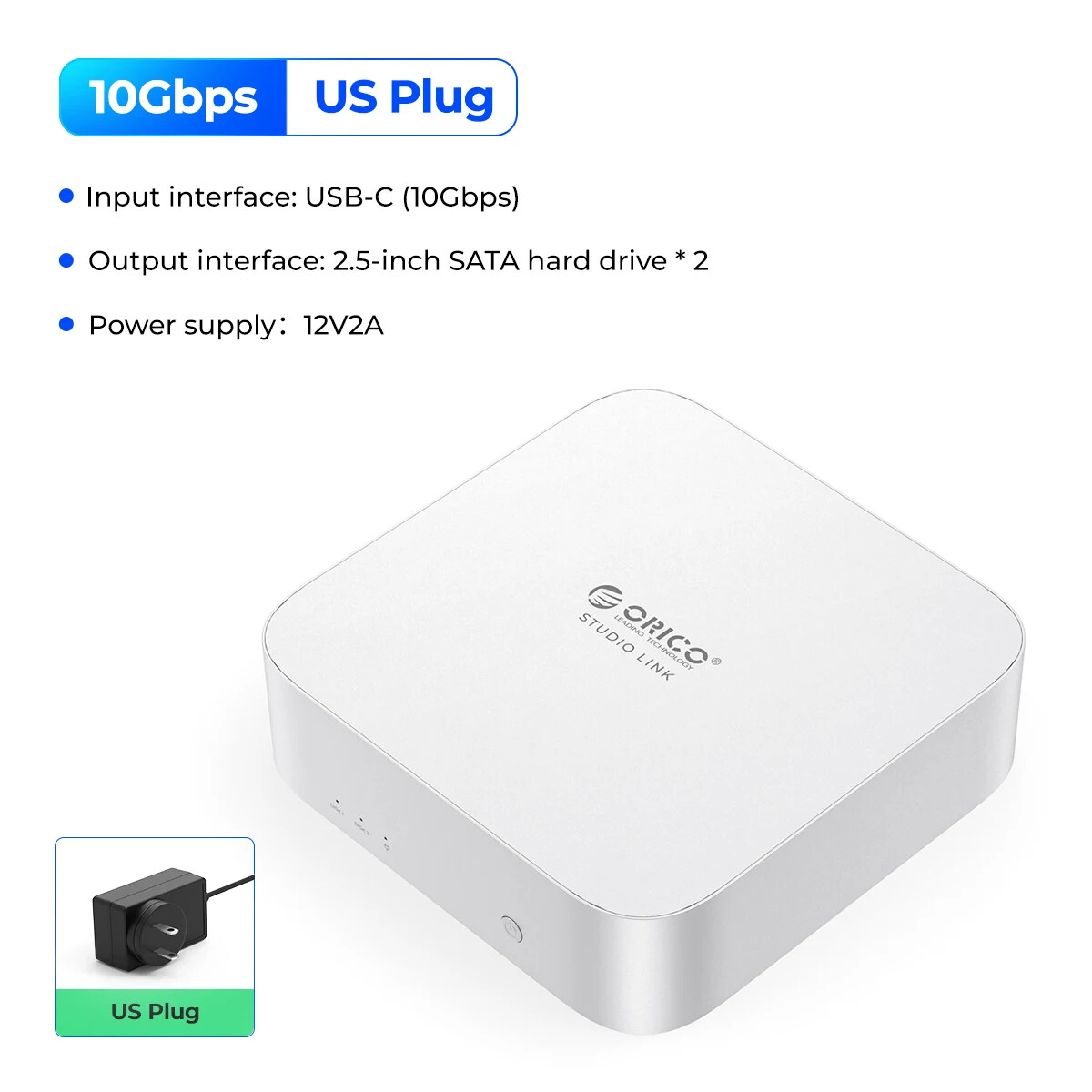 ORICO 2.5' SATA Hard Drive Enclosure USB 3.2 10Gbps Mac mini Docking Station