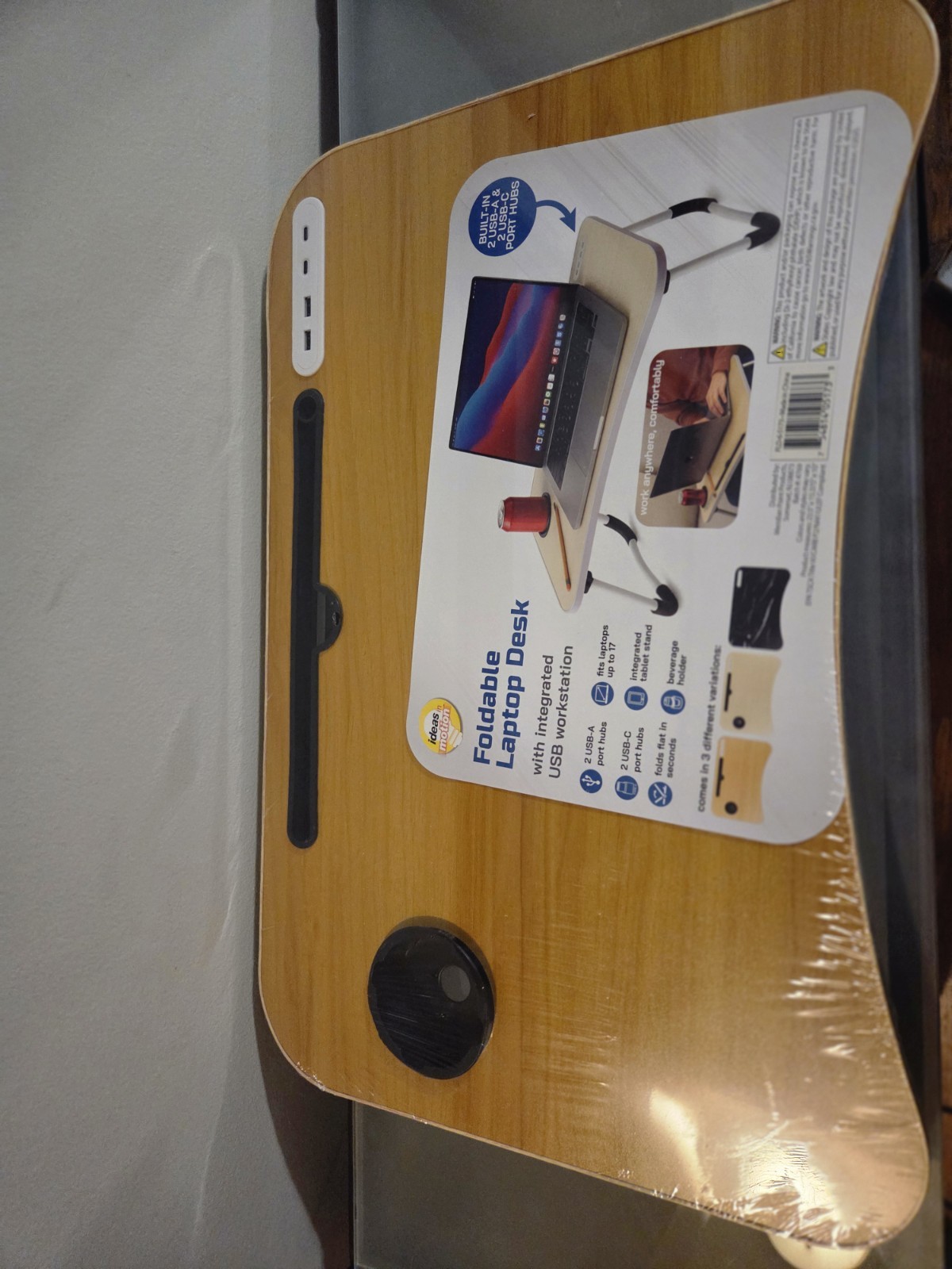 Slendor Lap Desk with Tablet Slot, Foldable Laptop Table with Storage Drawer ...