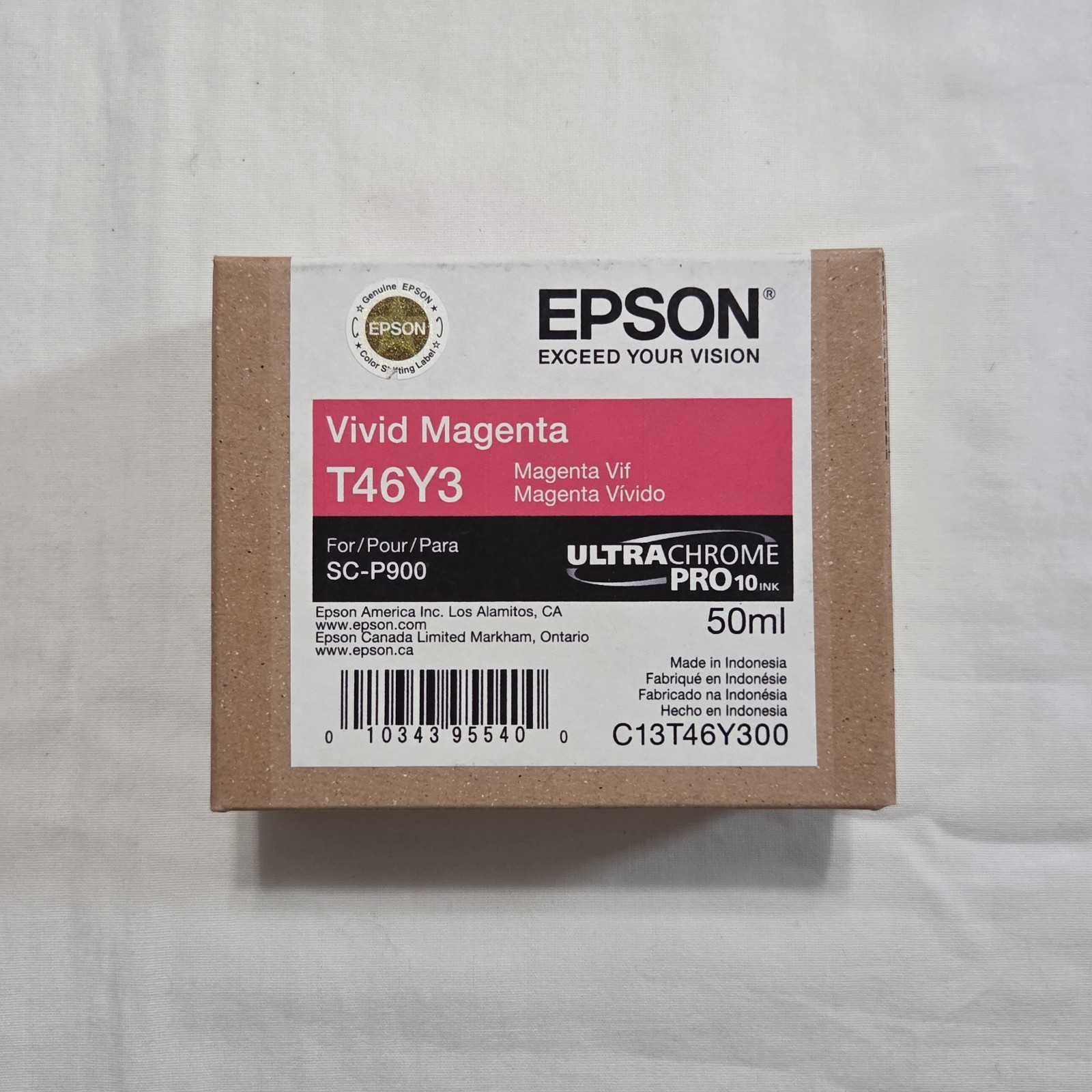 Genuine Epson T46Y3 50ML Vivid Magenta Ink Cartridge SC-P900 Exp 06/2025 - New