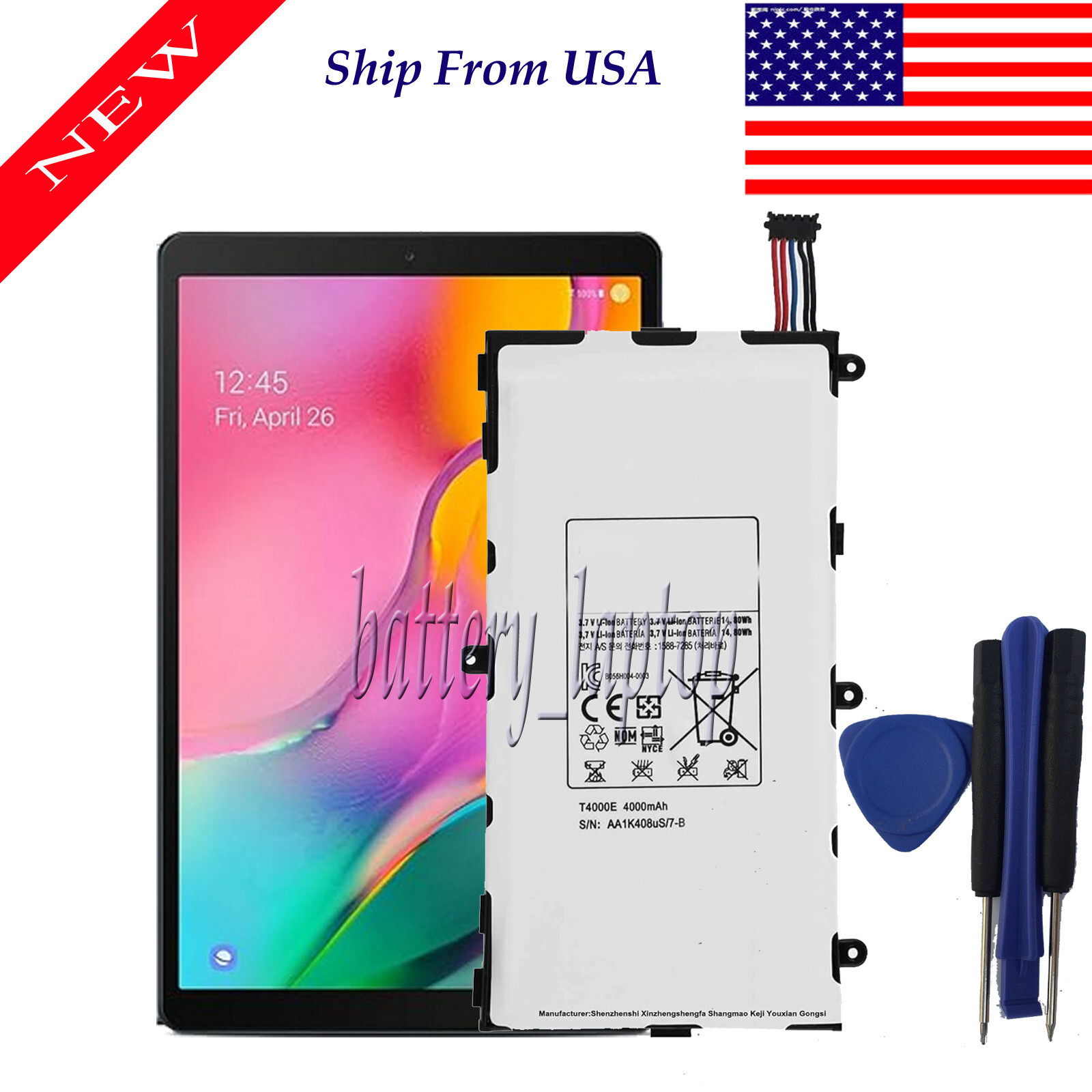 New 4000mAh 3.7V Battery For Samsung Galaxy Tab 3 7 " SM-T210 SM-T210R T4000C
