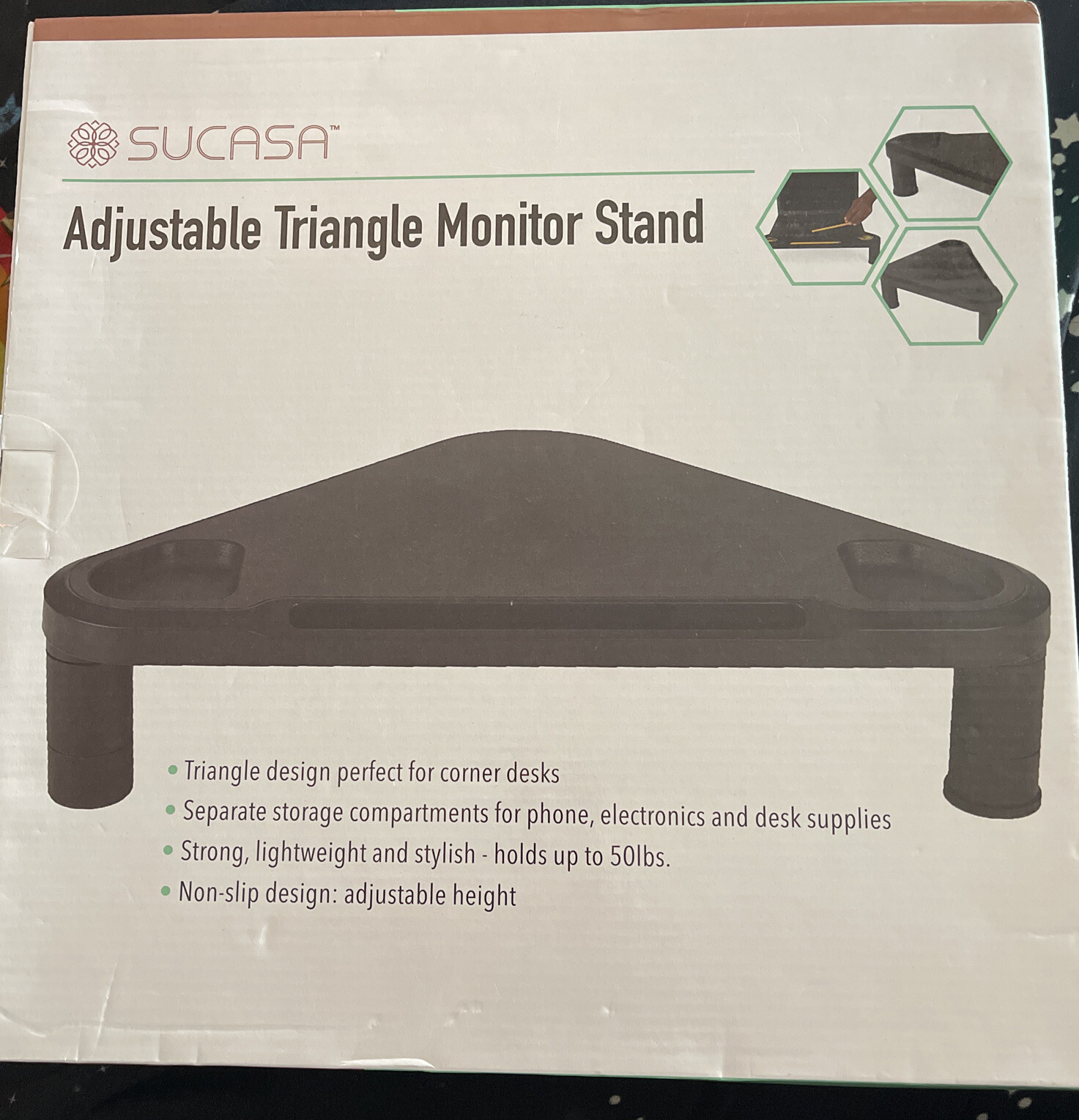 Sucasa Adjustable Triangle Monitor Stand (Holds Up To 50lbds)