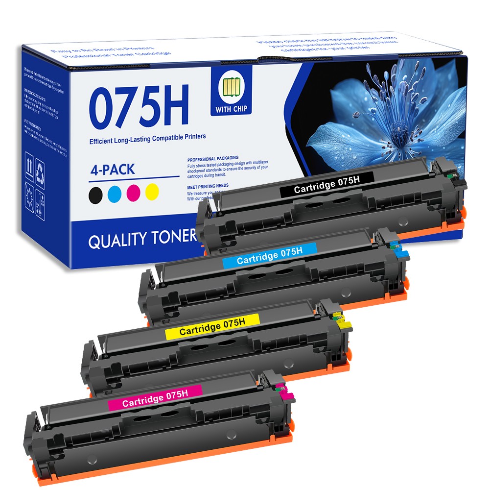 4 Pack 075H Toner Cartridge for Canon ImageCLASS MF660c LBP647Cdw LBP640c MF660