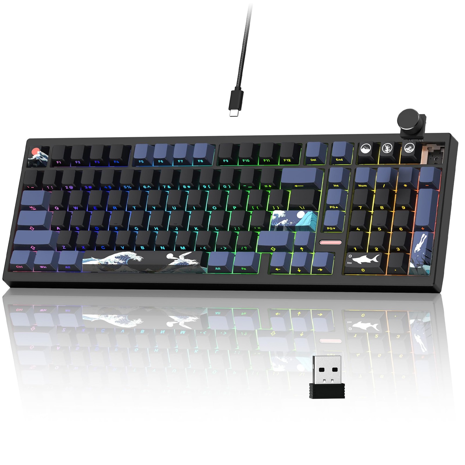 Rainy75 Womier 98% Wireless Keyboard Creamy RGB Knob